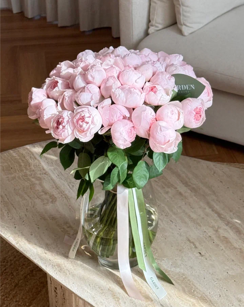 Bouquet of peony  shaped roses PINK